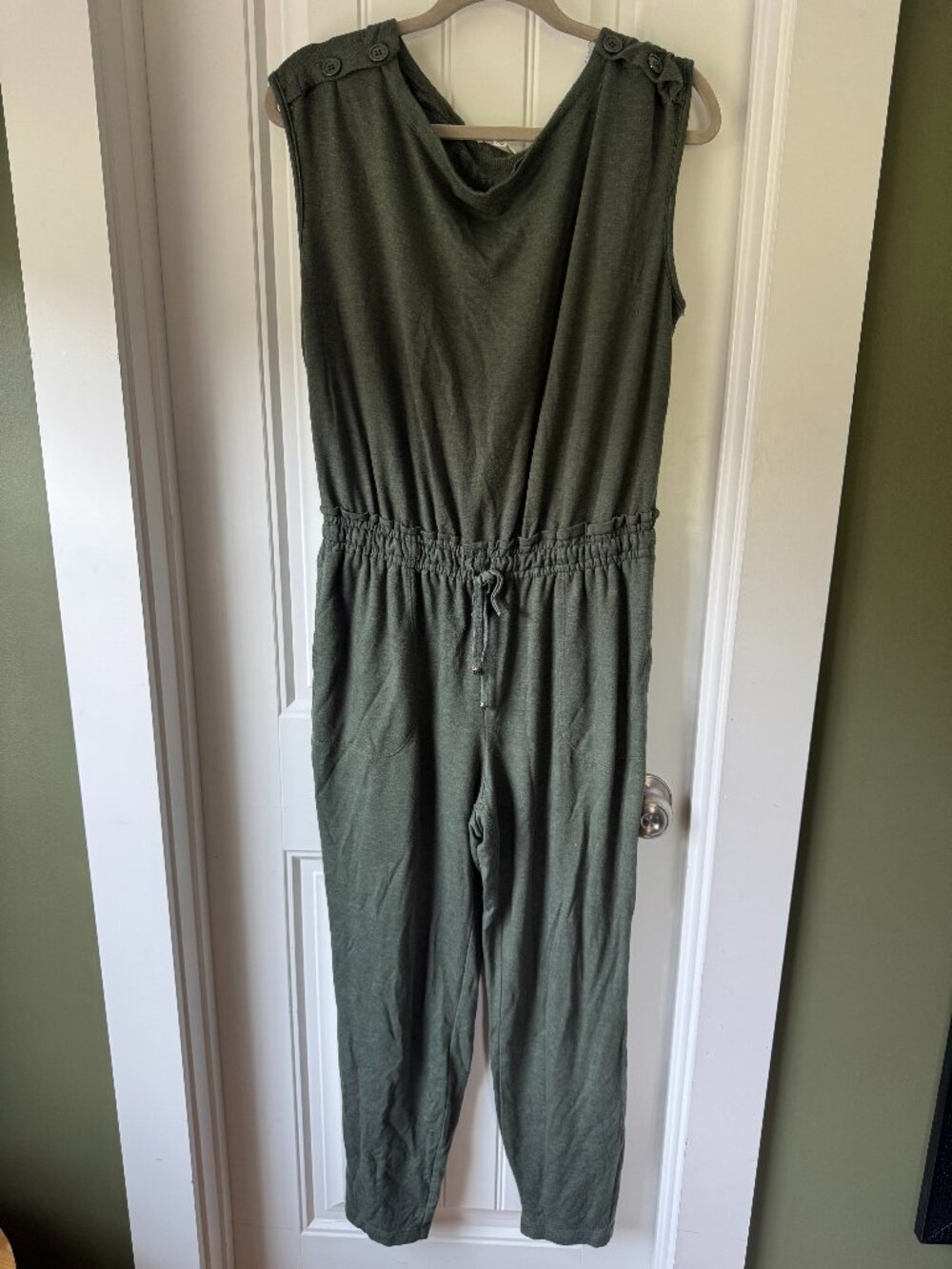French Terry Olive Jumpsuit
